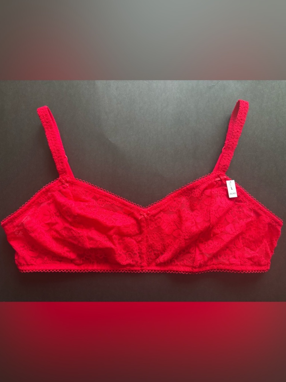 PINK Victoria's Secret Bright Red Lace Bralette